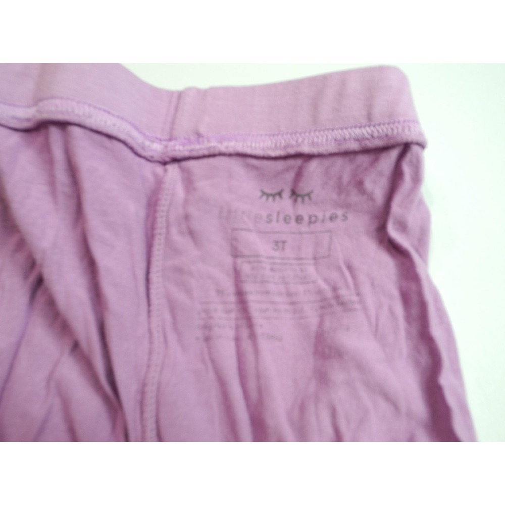 Little Sleepies Pajama Set Girls 3T Purple Bamboo Viscose Long Sleeve Two Piece